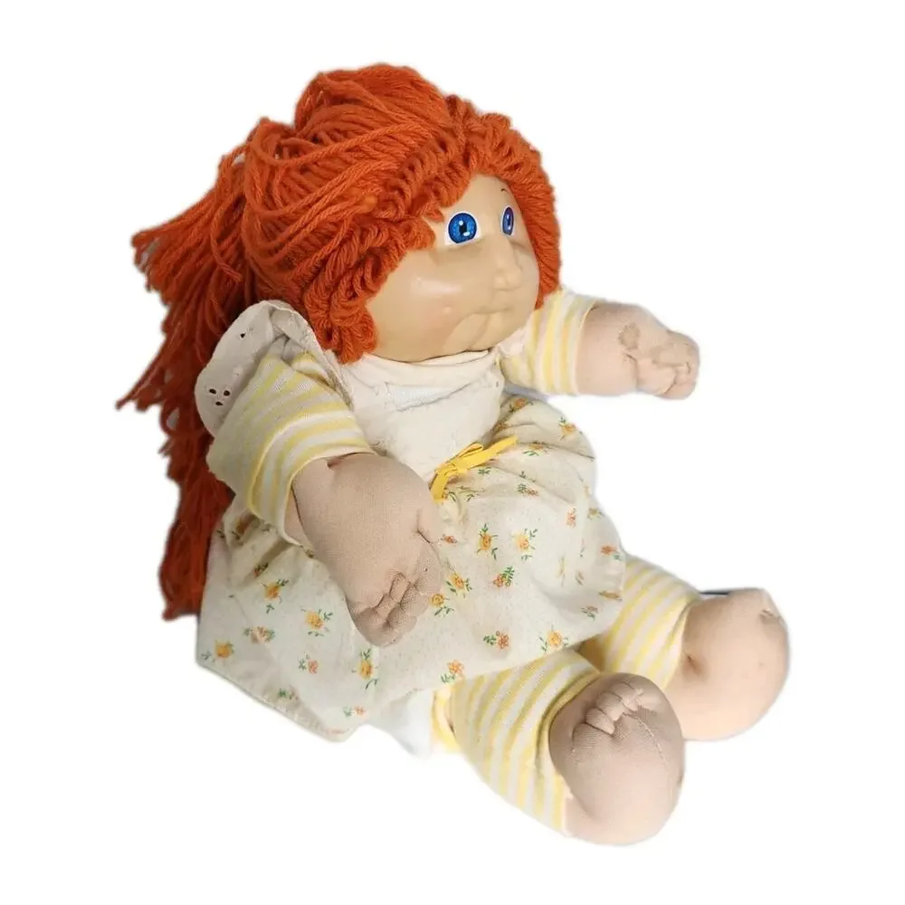 Vintage 1984 Cabbage Patch Kids Doll With Red Hair Blue eyes & Diaper Stained - Picture 3 of 8